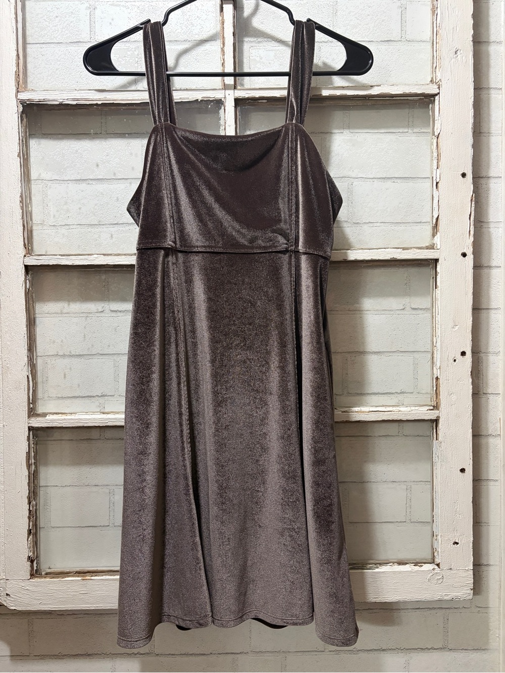 Abercrombie Kids Velvet Tank Dress with Pockets Brown / Taupe Size 15/16
